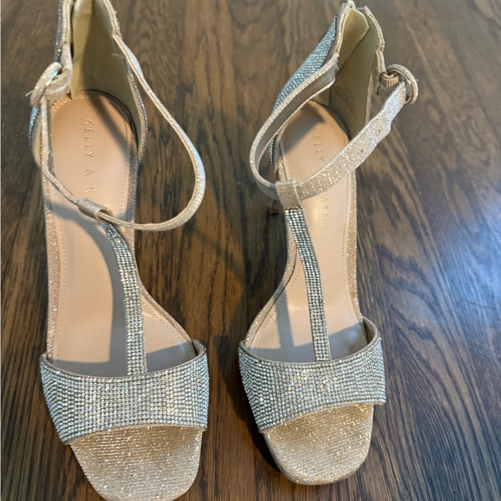 Kelly & Katie Glittering Silver Heels